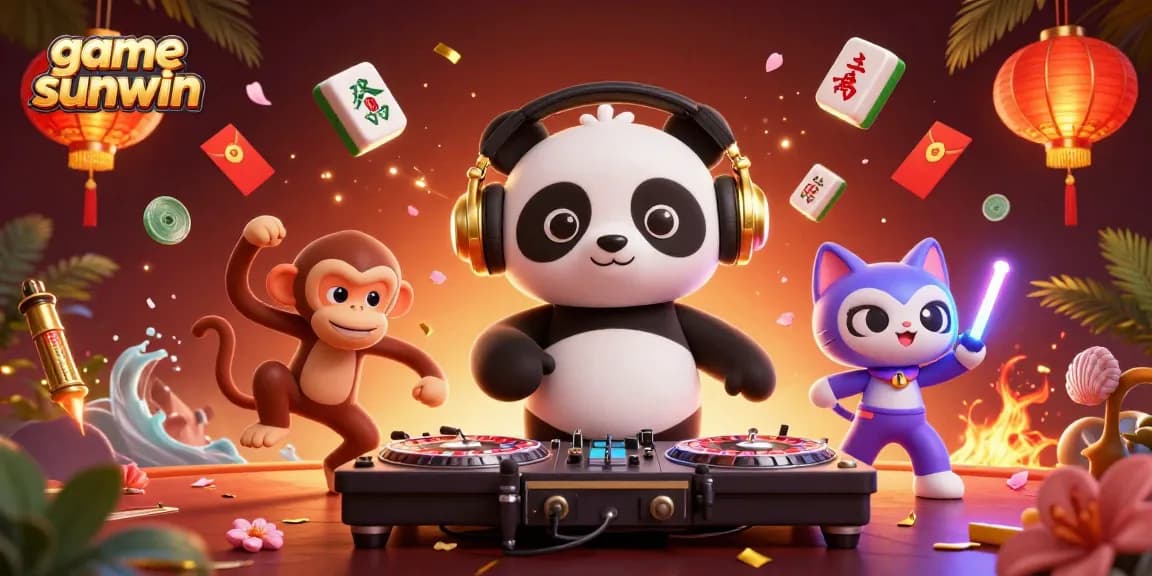 Engage with game sunwin energy through a vibrant 3D casino experience with colorful characters and elements.